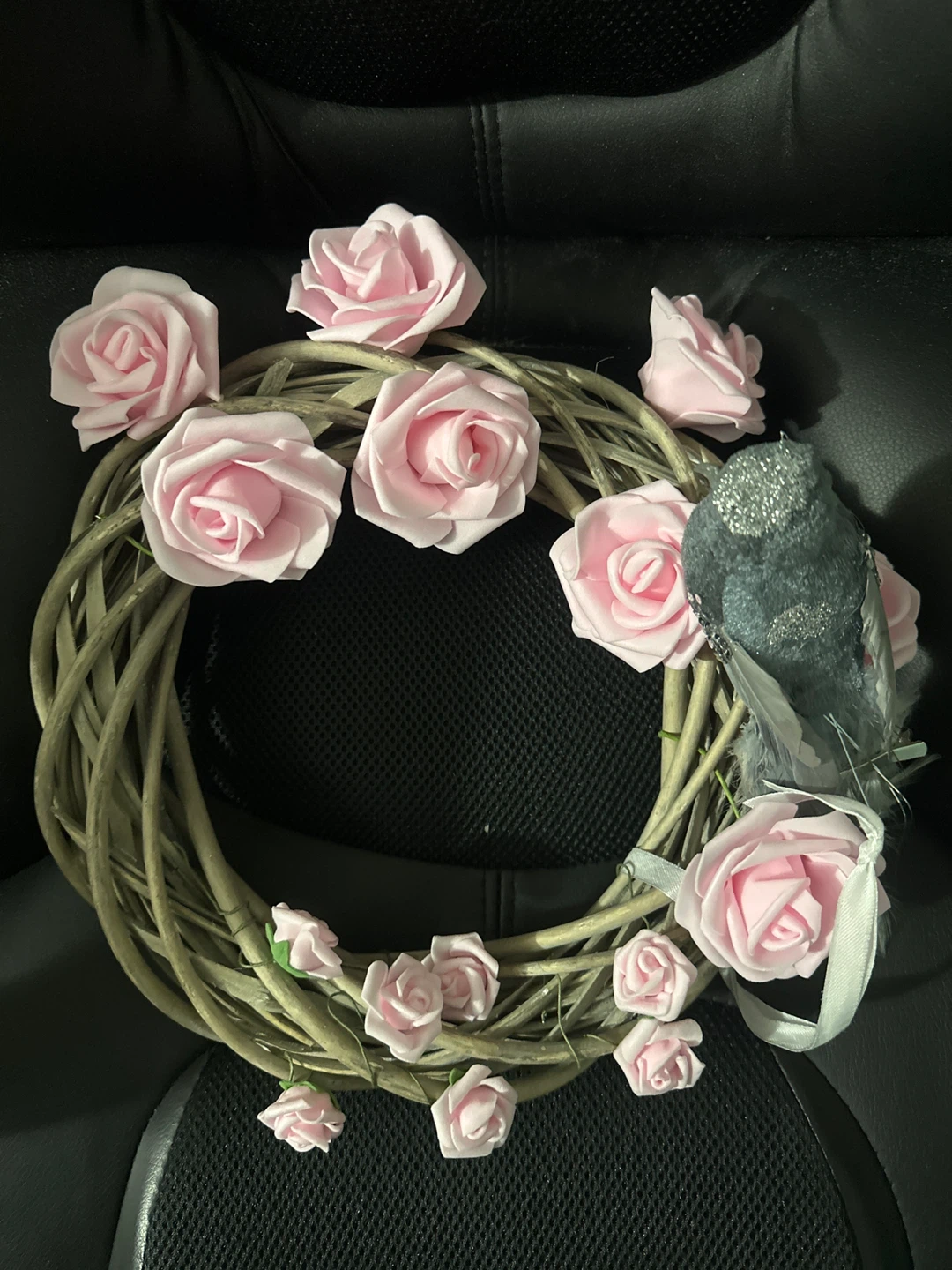 🏆Pink Rose Wreath with Bird🏆