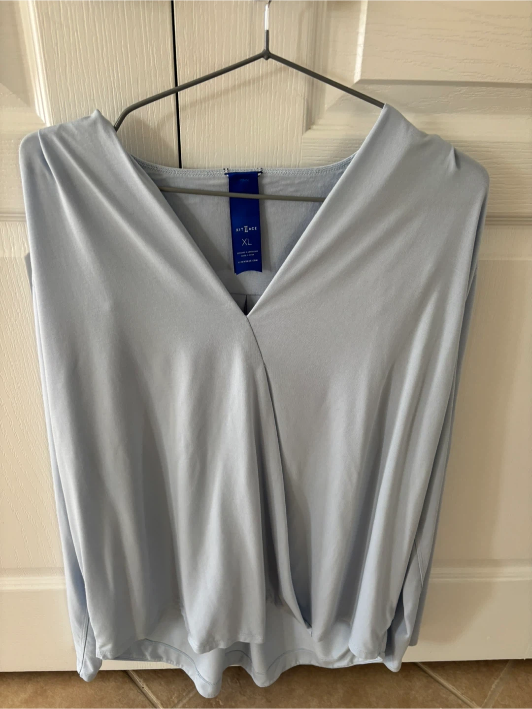 Kit and Ace Light Blue Wrap Top - XL