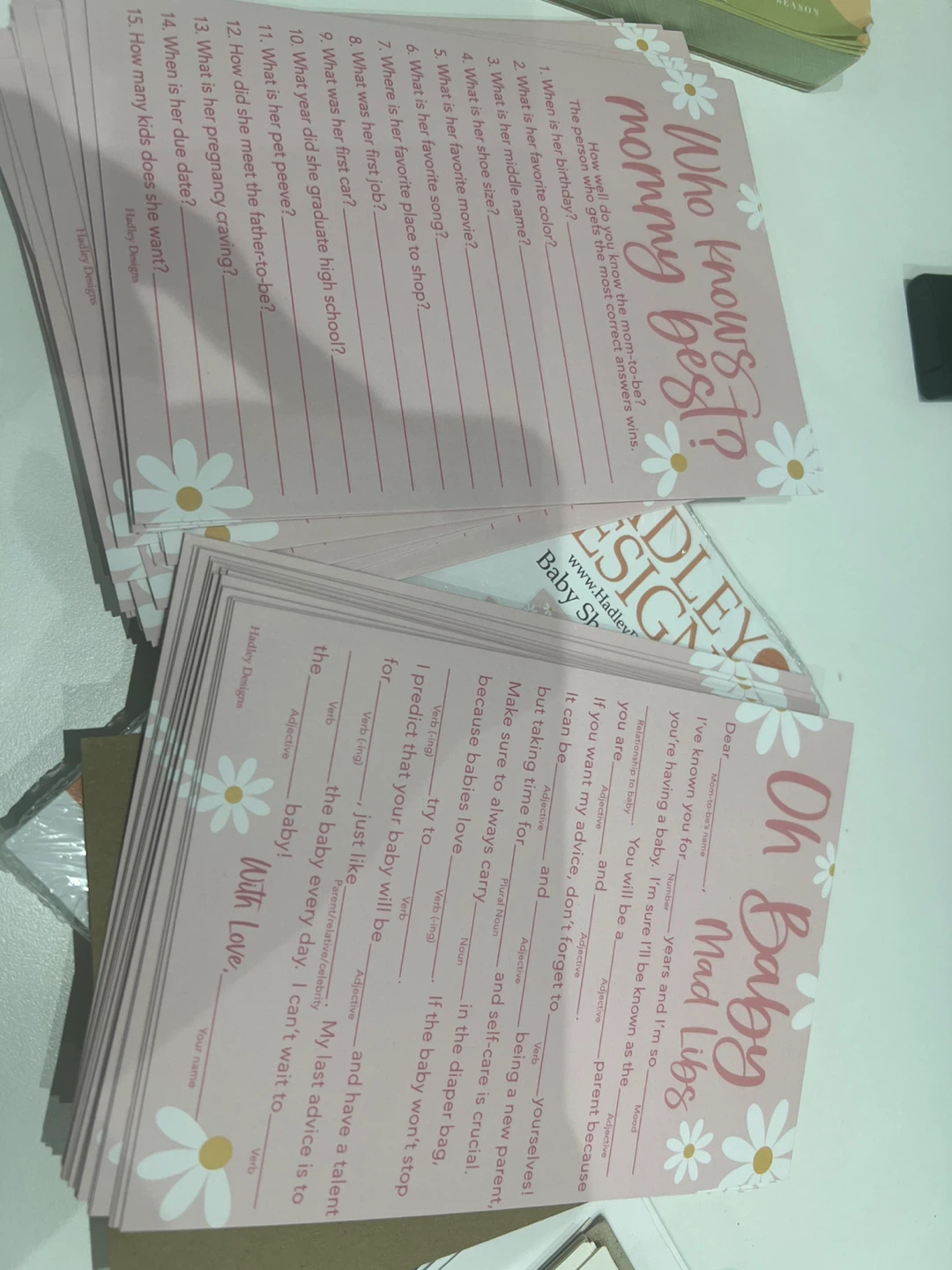 Hadley Designs Baby Shower Games Set - photo 4
