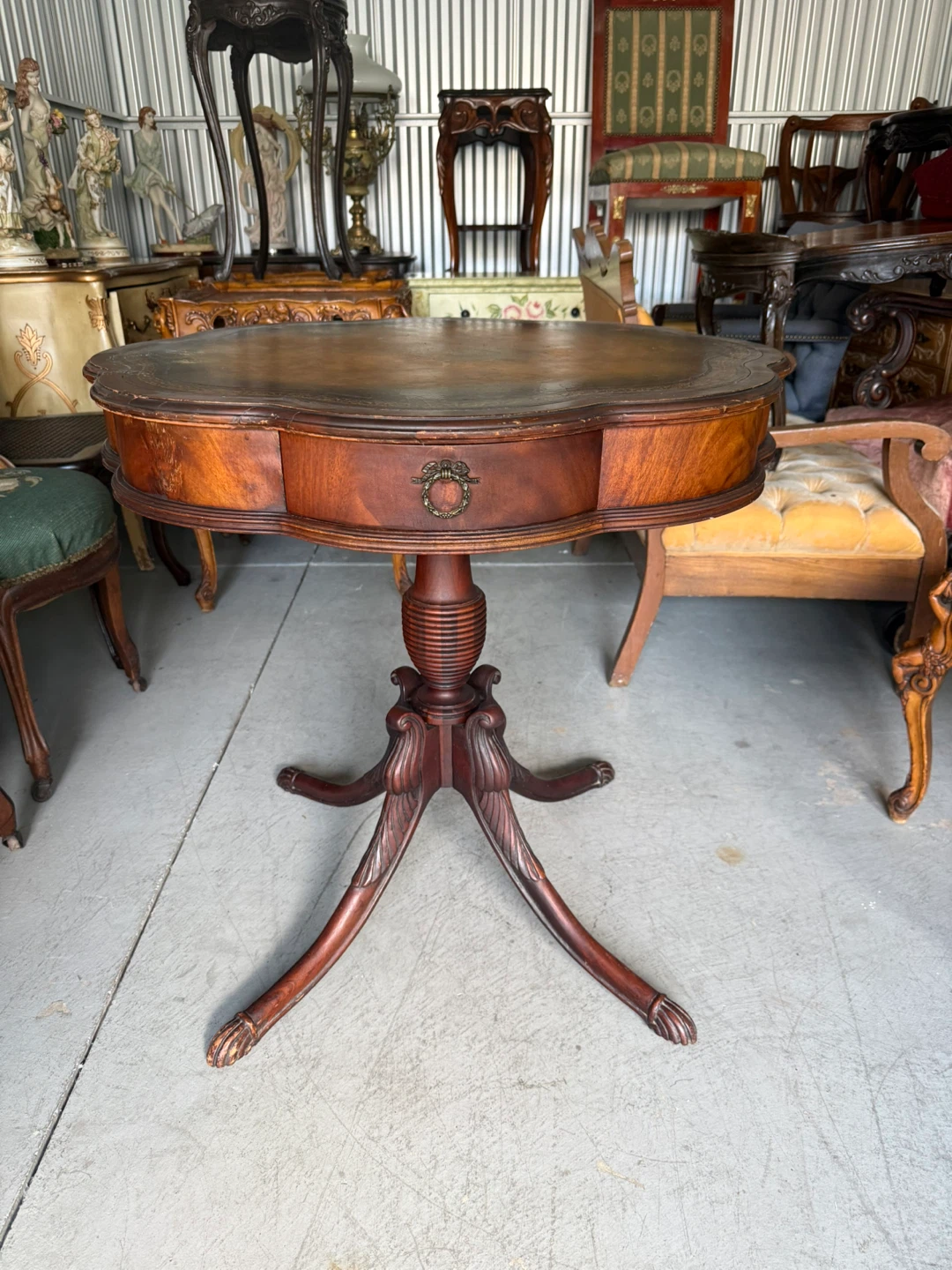 Vintage Pedestal Side Table