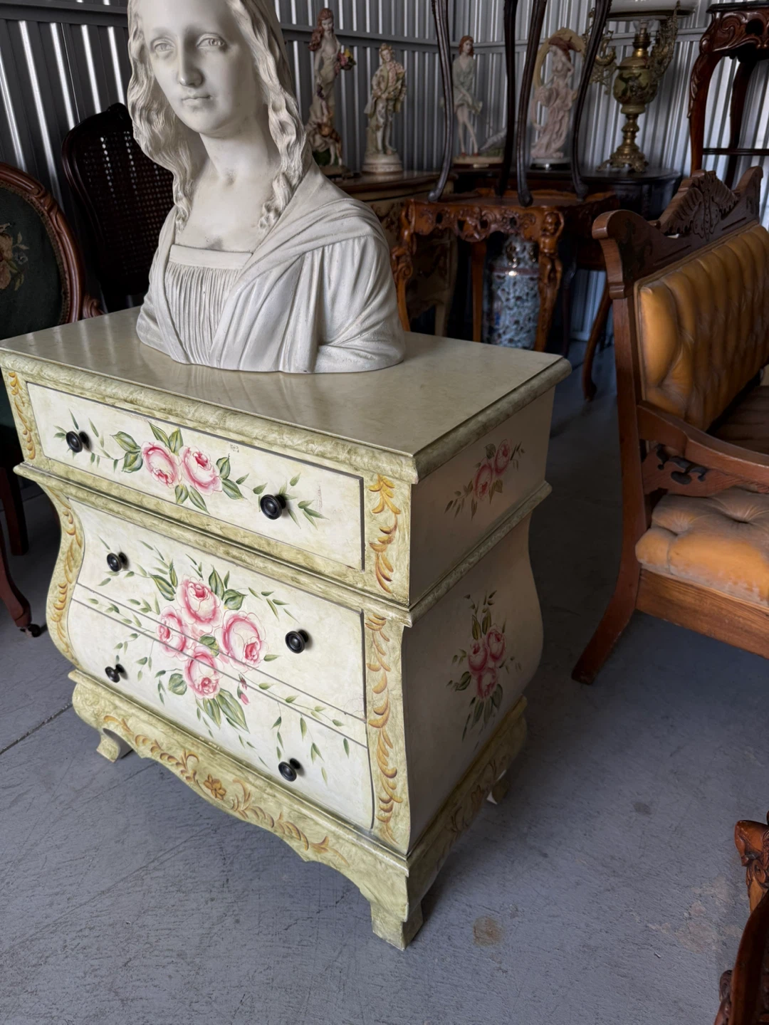 Vintage Hand-Painted Rose Dresser Chest - photo 2