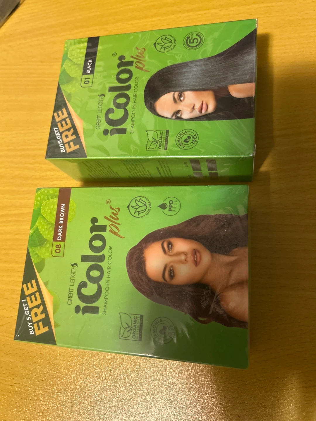 iColor Plus Shampoo-in Hair Color - 08 Dark Brown & 01 Black