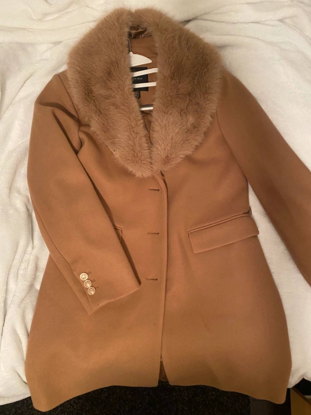 Ever New Lucinda Short Fur Collar Coat – Camel ( New) - photo 5