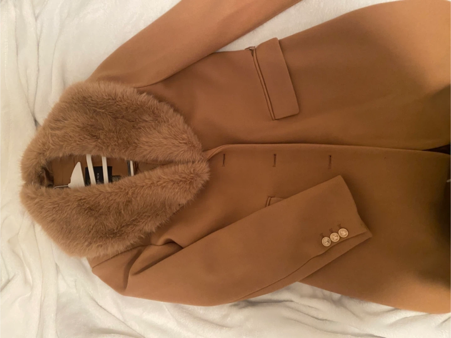 Ever New Lucinda Short Fur Collar Coat – Camel ( New) - photo 3