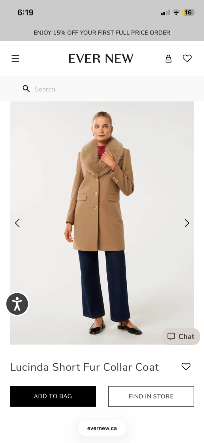Ever New Lucinda Short Fur Collar Coat – Camel ( New) - photo 2