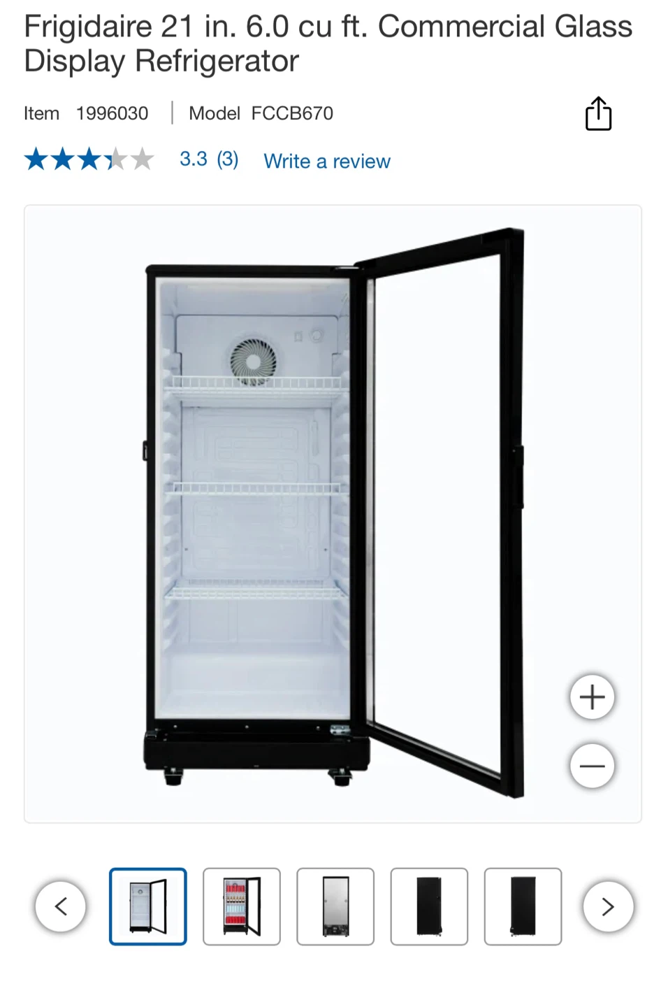 Frigidaire Commercial Glass Display Refrigerator - photo 2