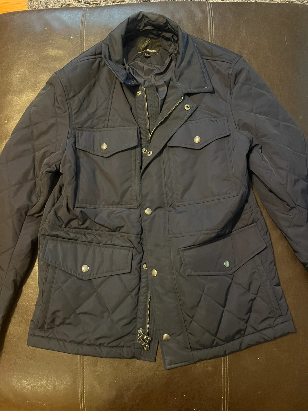 Banana Republic Quilted Field Jacket Navy Blue Men's Medium