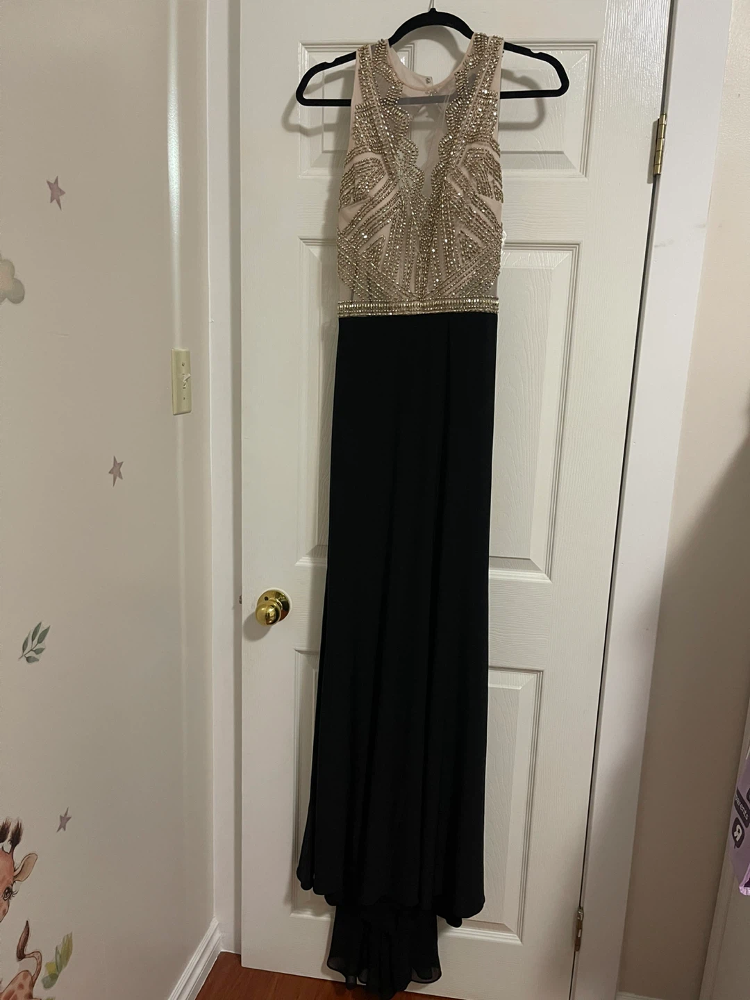 Black Beaded Formal Dress Size 10