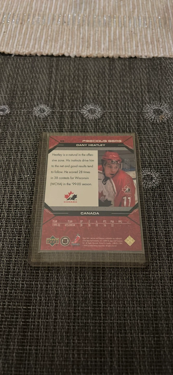 Dany Heatley Rookie Card - Precious Gems - Upper Deck - photo 2