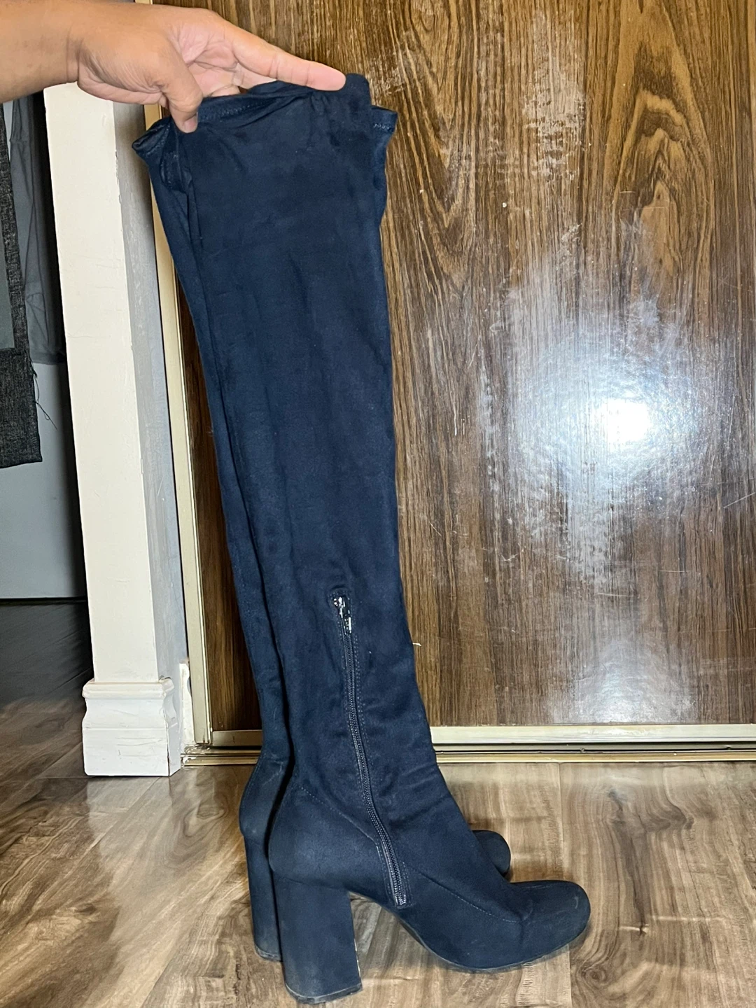 Zara Basic Collection Navy Over-the-Knee Boots - Size 39 - photo 3