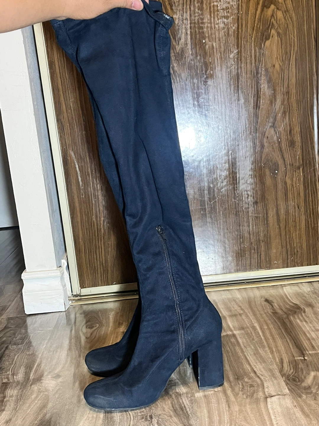 Zara Basic Collection Navy Over-the-Knee Boots - Size 39 - photo 2