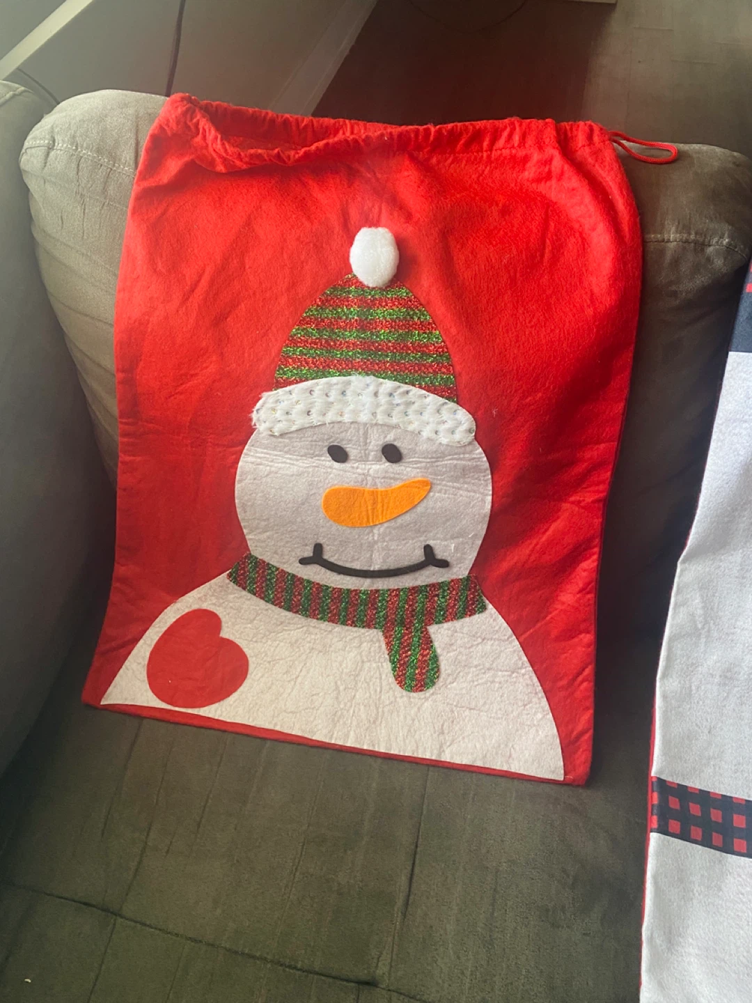 2 Christmas Gift Sacks – Snowman Designs – Good Condition - photo 3