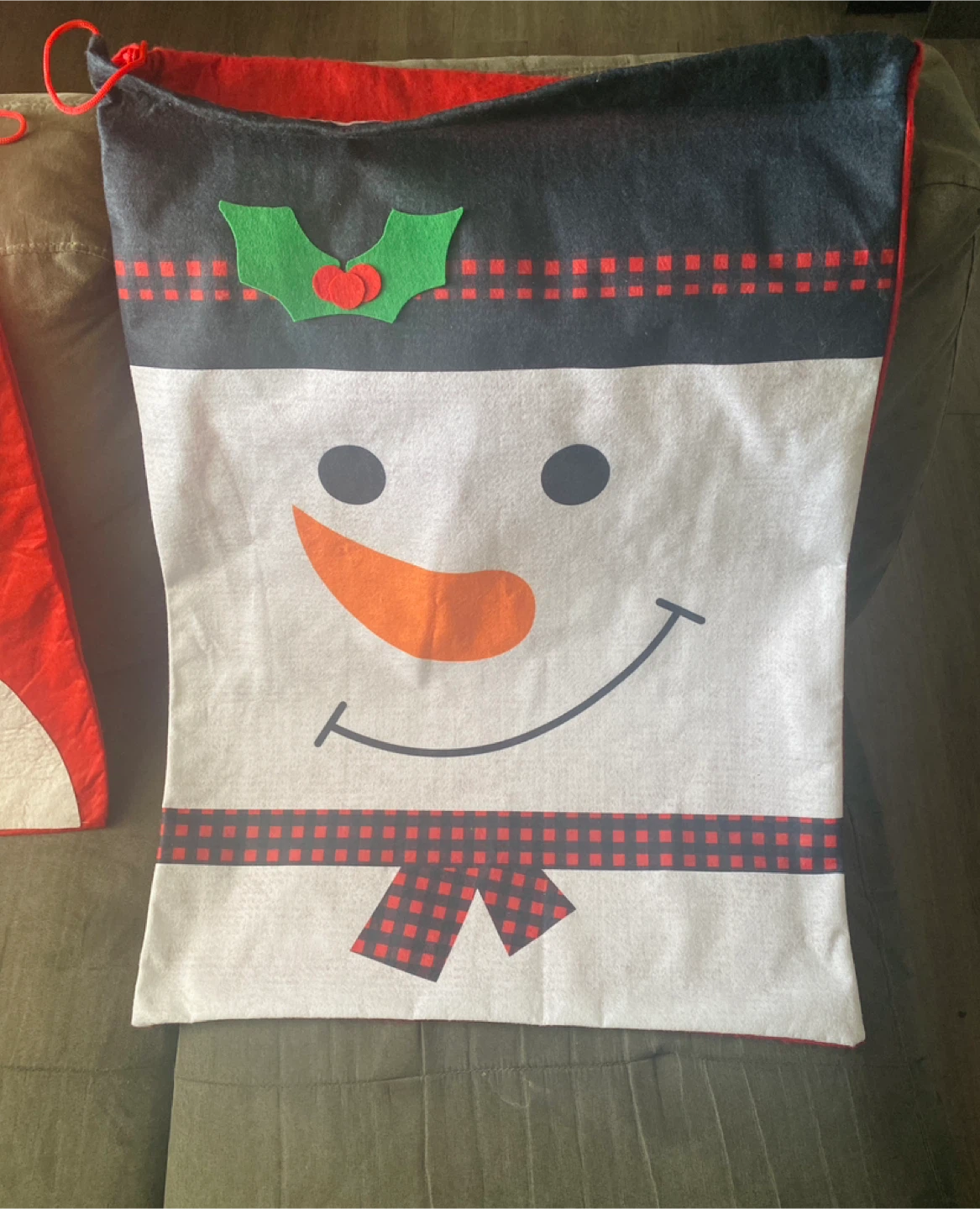 2 Christmas Gift Sacks – Snowman Designs – Good Condition - photo 2
