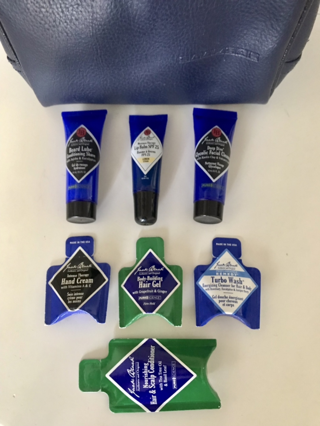 7 NEW Jack Black Travel Size Toiletries ✨Free Leather Travel Kit