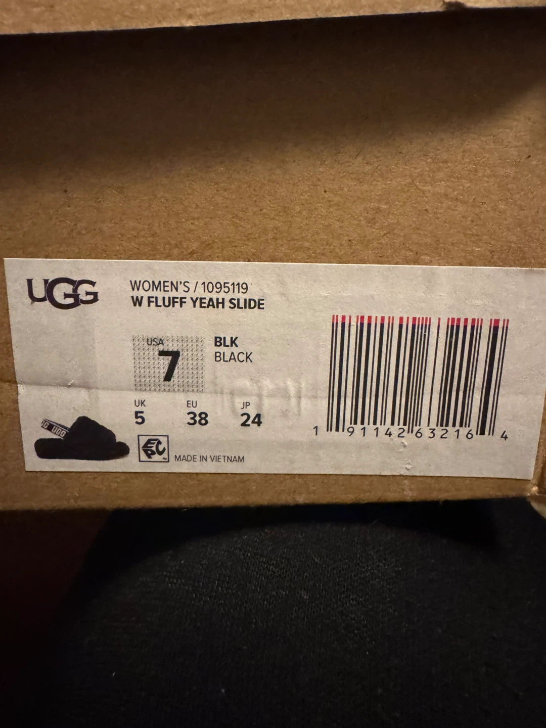 UGG Women's Fluff Yeah Slide Black Size 7