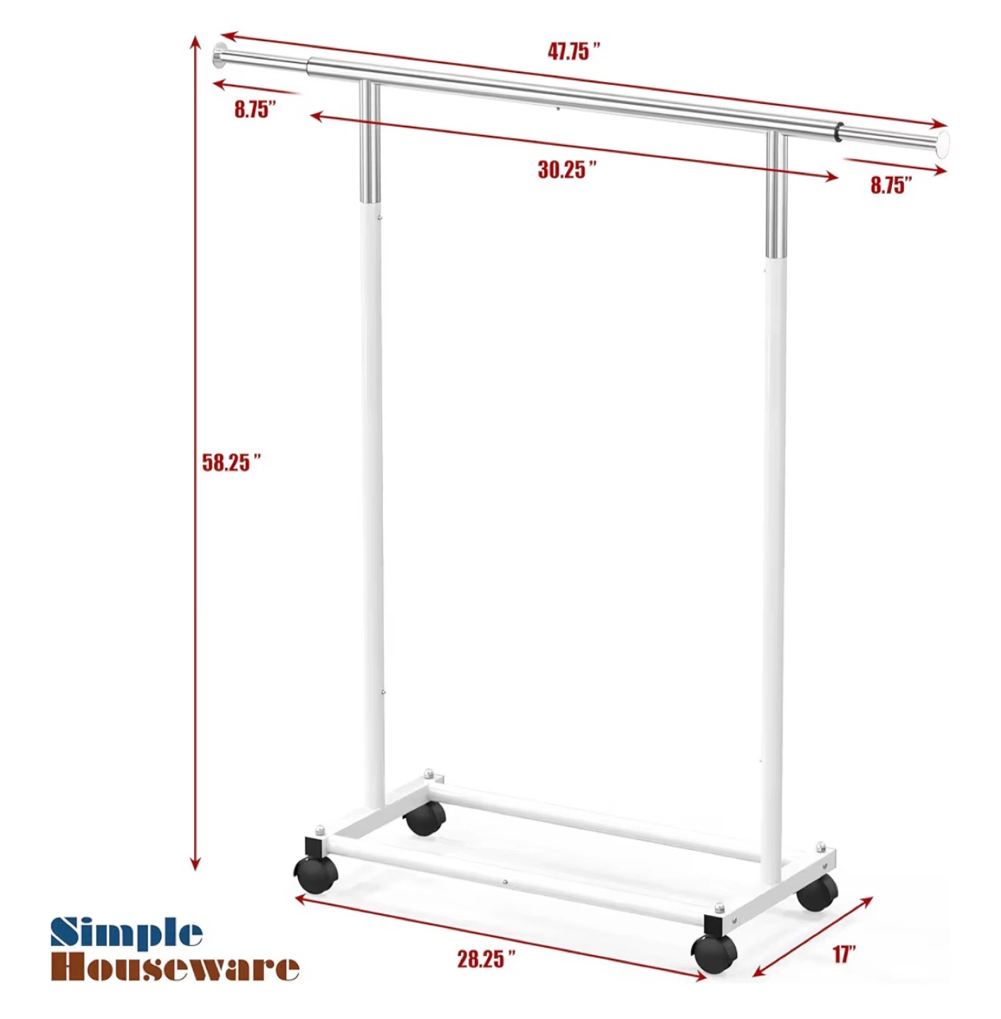 Simple Houseware Rolling Garment Rack - photo 5
