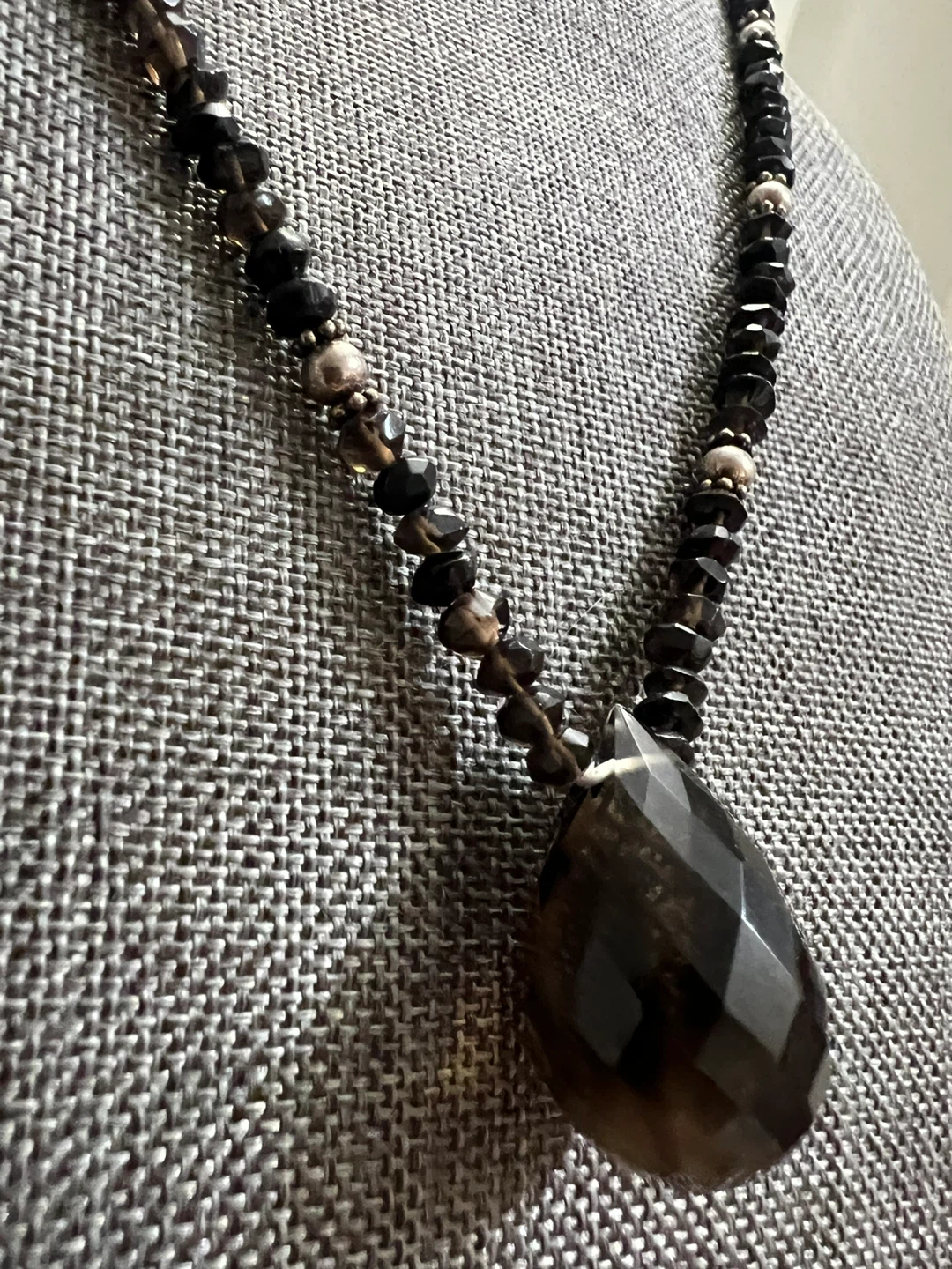 925 silver and smoky topaz necklace - photo 3