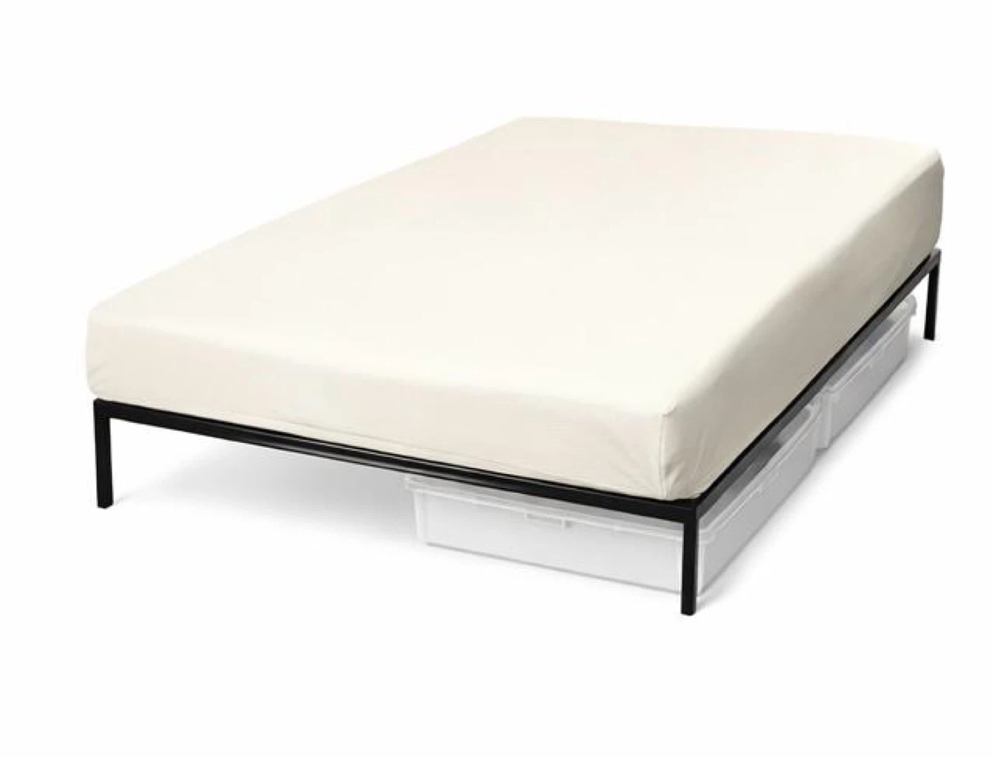 Black Metal Bed Frame Queen + mattress - photo 3