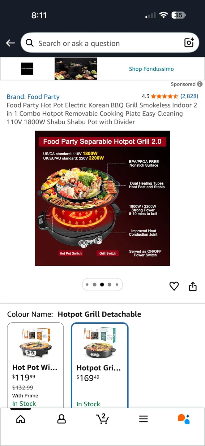 Food Party Duo Electric Smokeless Grill & Hotpot - photo 4
