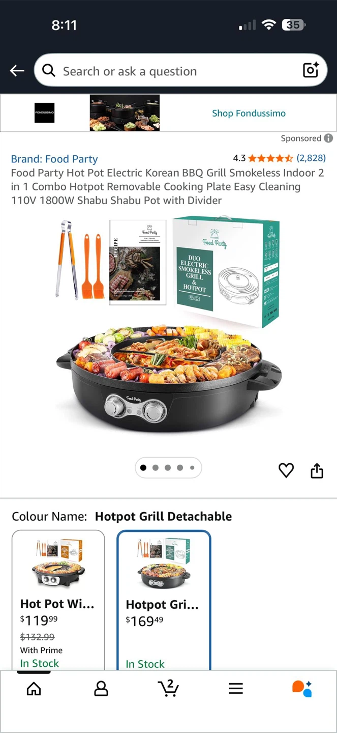 Food Party Duo Electric Smokeless Grill & Hotpot - photo 3