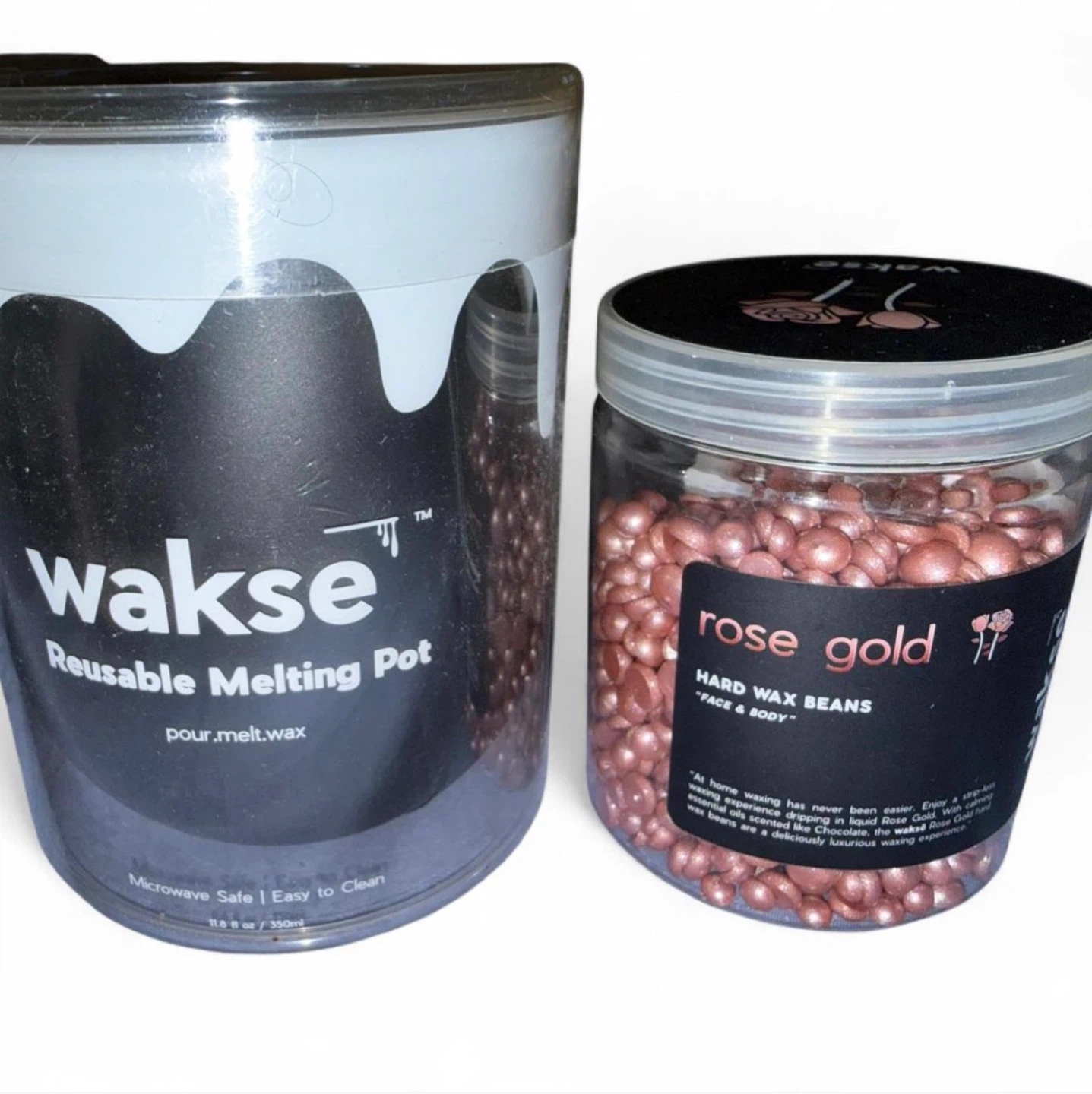 Wakse Rose Gold Wax Beans & Melting Pot