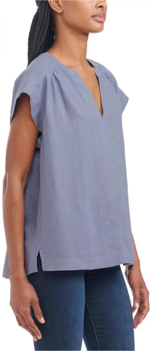 NEW! Splendid Linen Blend V-Neck Cap Sleeve Top - Size L - photo 2