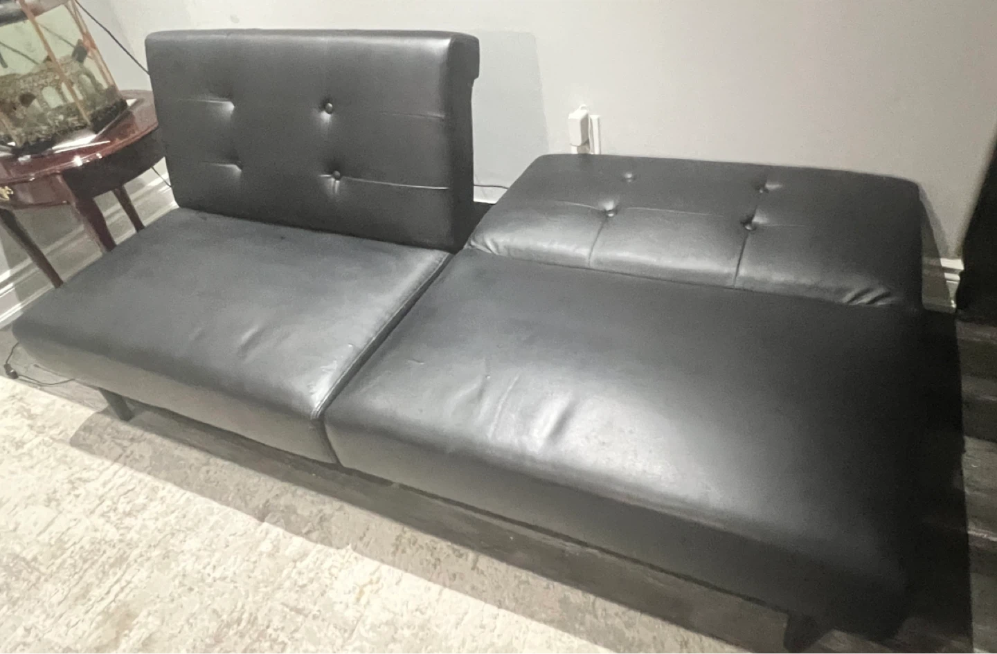 Black Faux Leather Futon Sofa Bed