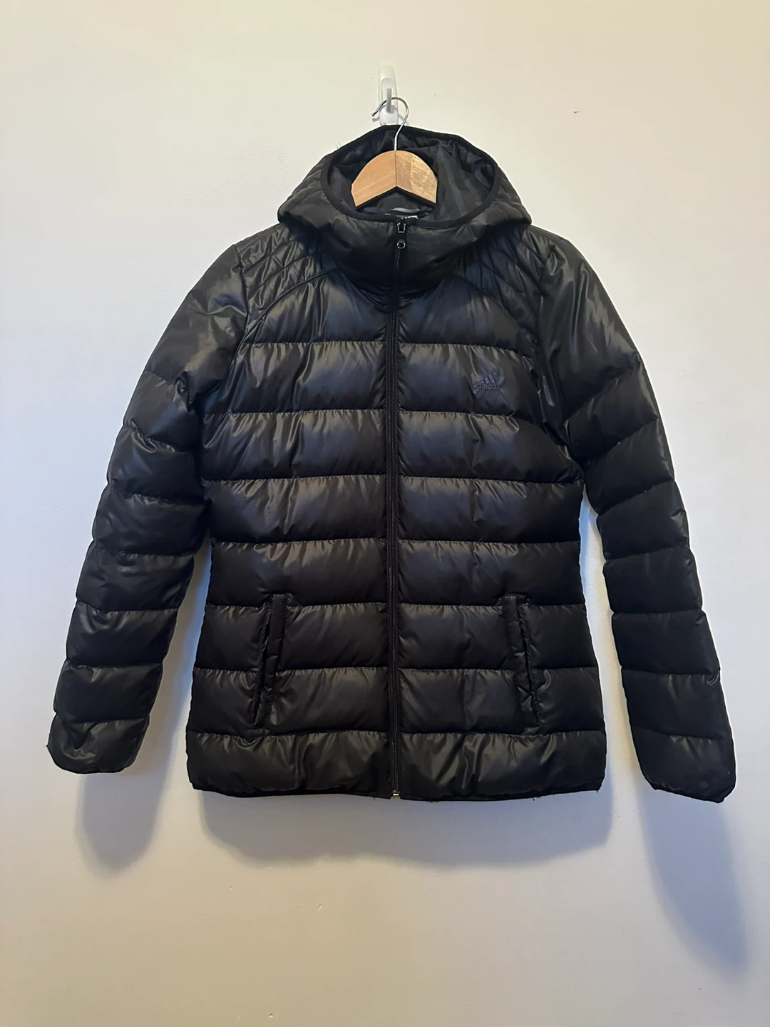 Adidas Women’s Puffer Hooded Jacket Black Medium
