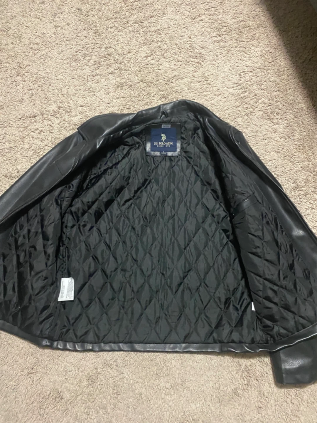 U.S. Polo Assn. Black Faux Leather Jacket - Size S - photo 3