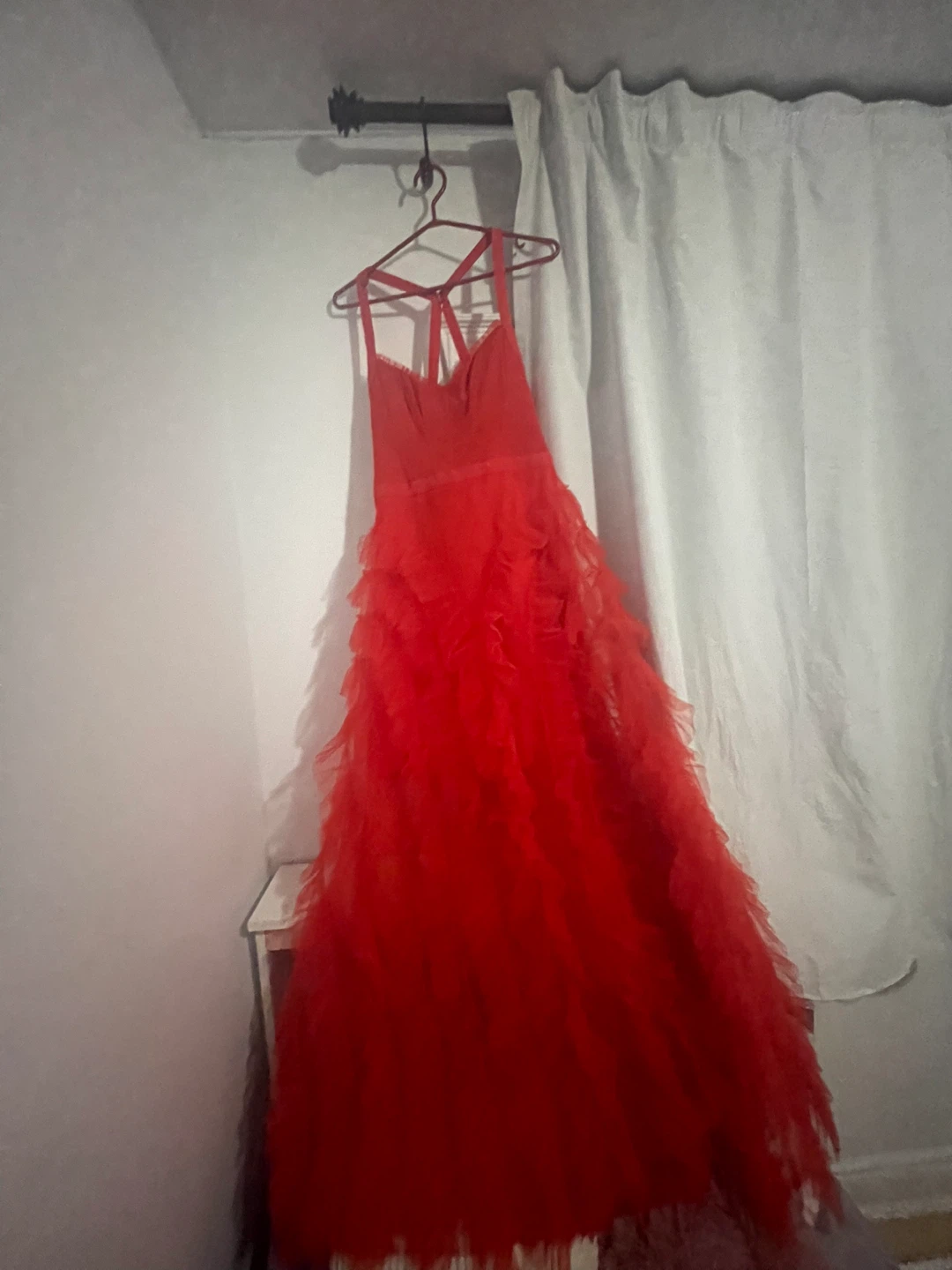 Red Tulle Gown