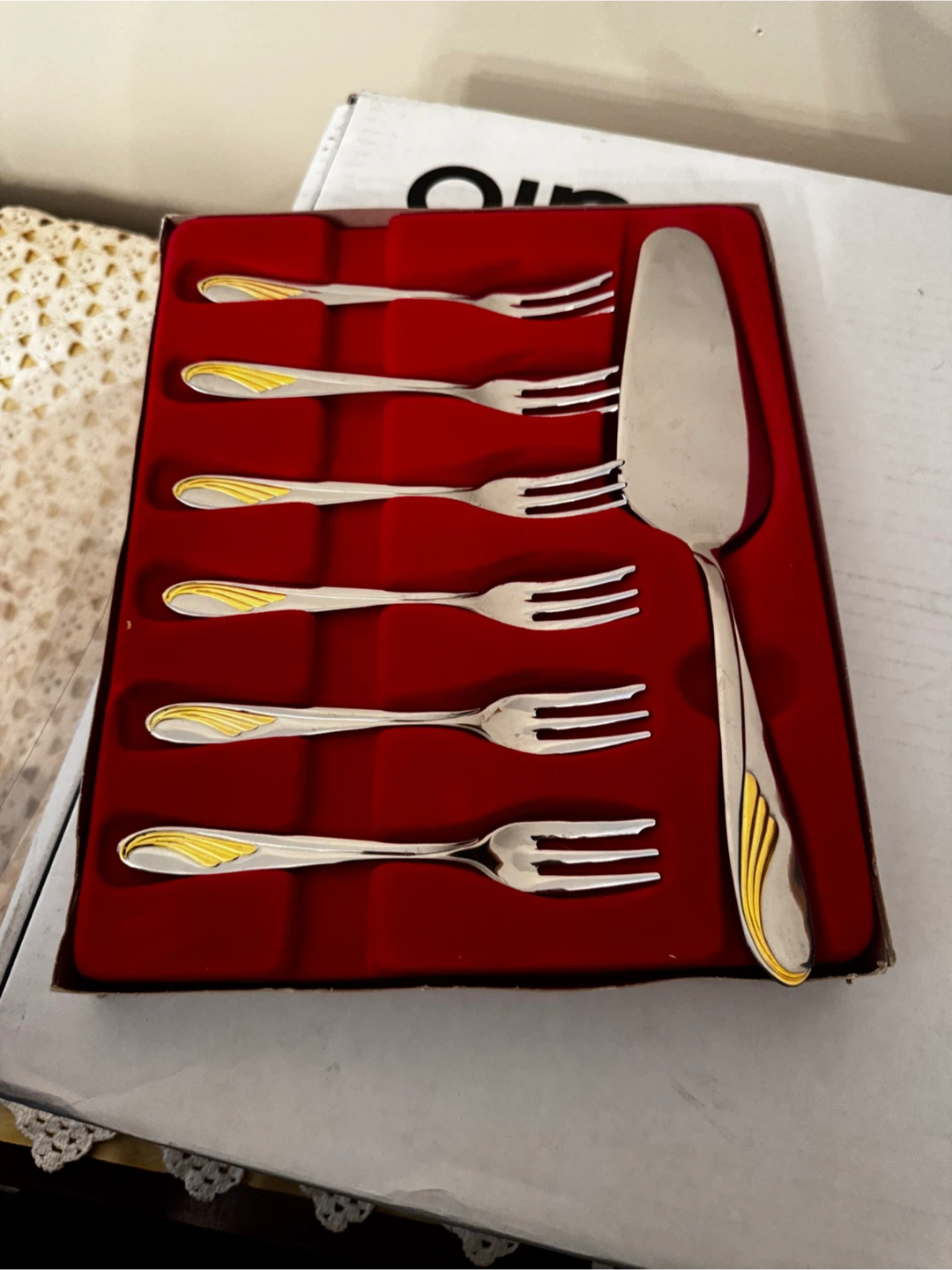 Lavart SS Dessert Forks and Cake Server Set - Made in Italy 🏆