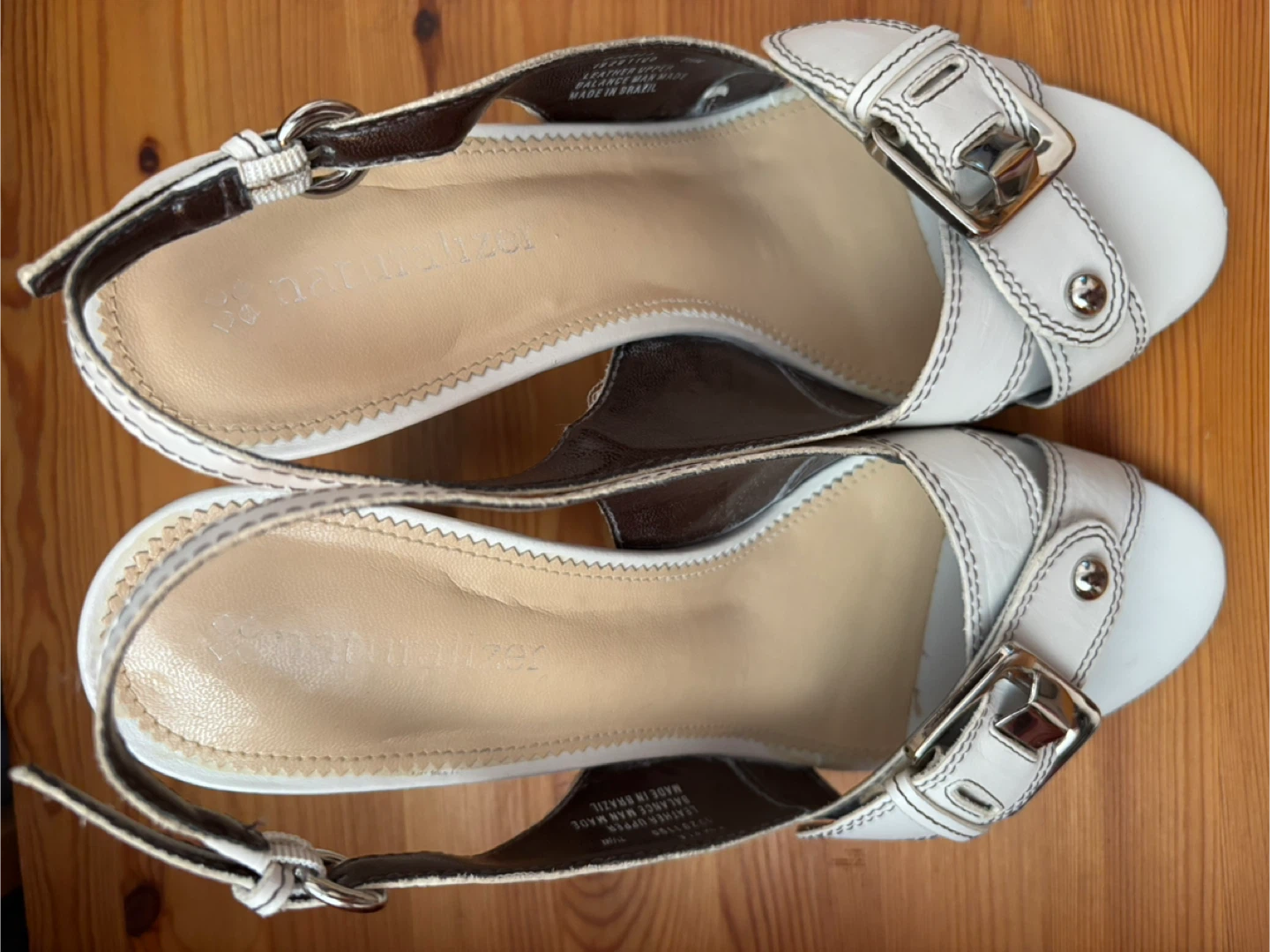 🏆 Naturalizer Women's White Slingback Heels Size 7.5 - photo 4