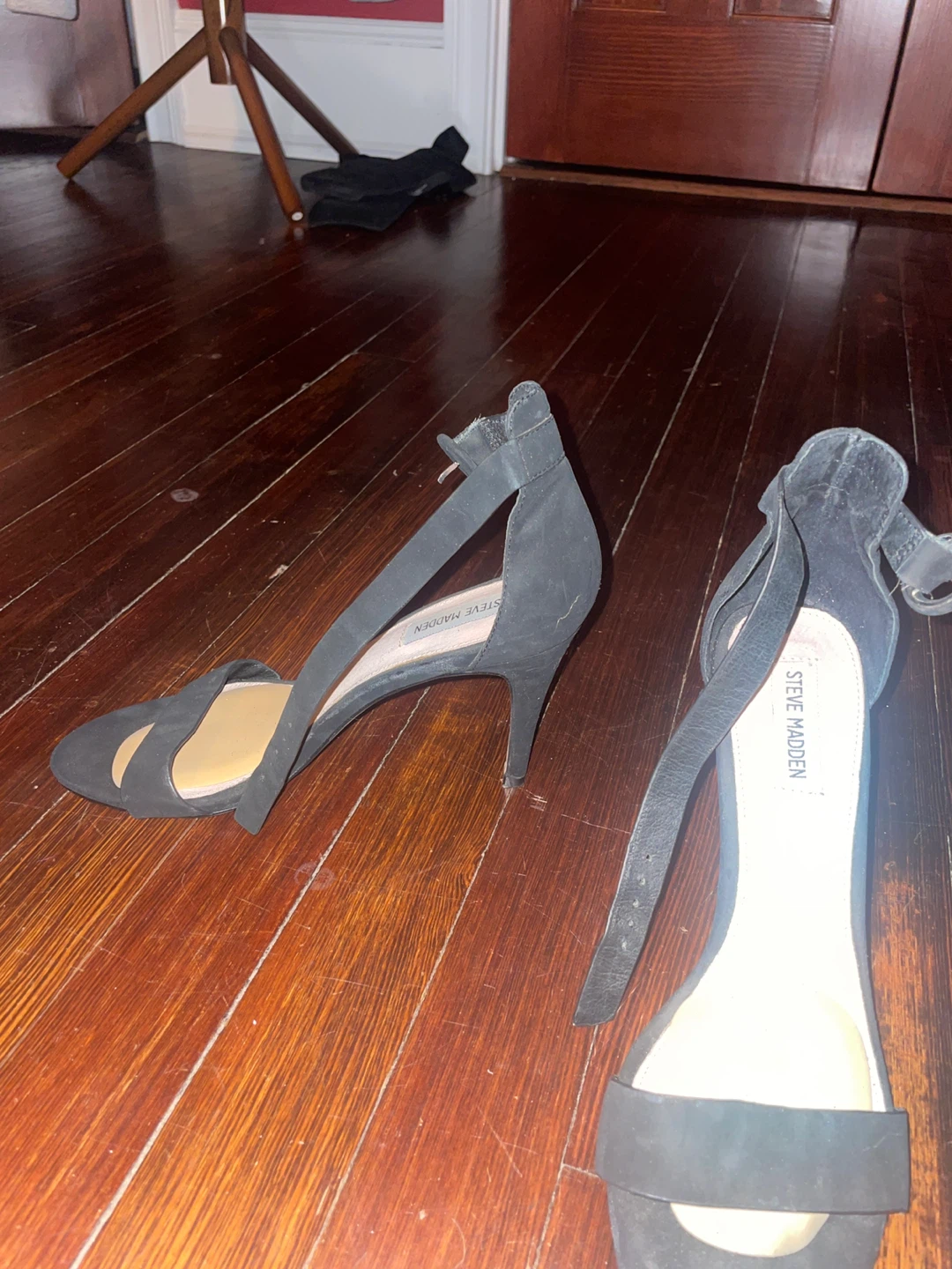 Steve Madden Black Suede Heels with Ankle Strap - photo 2