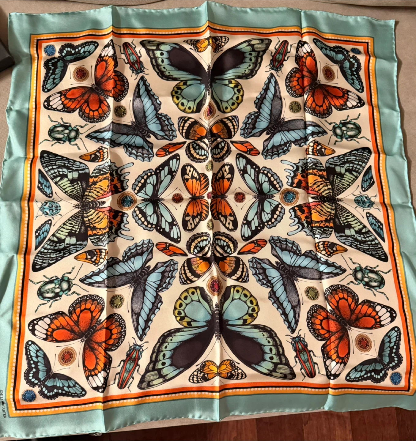 Emily Carter London Butterfly Print Silk Scarf🏆 - photo 2