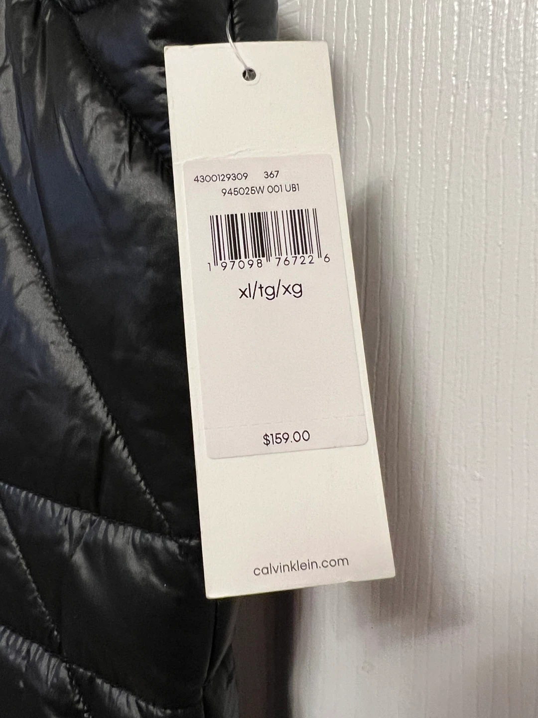 Calvin Klein Long Black Quilted Vest XL - New - photo 3