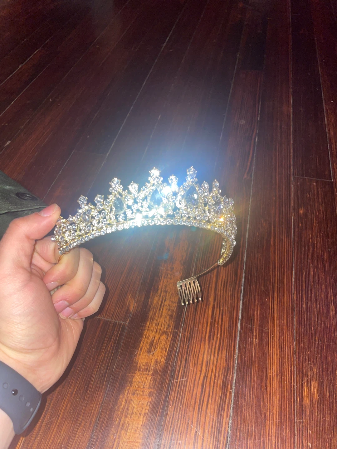 Gold Rhinestone Tiara - photo 2