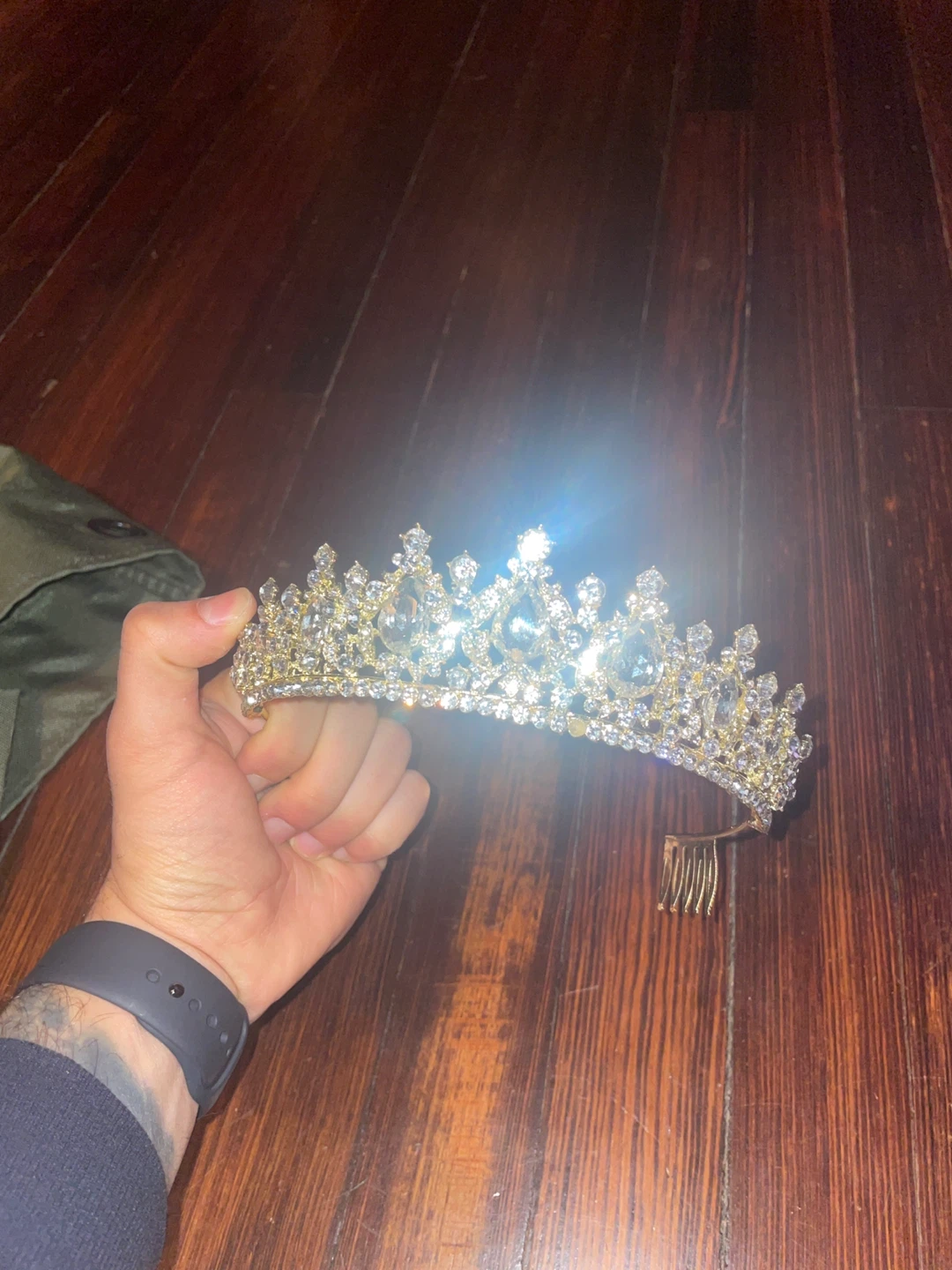 Gold Rhinestone Tiara