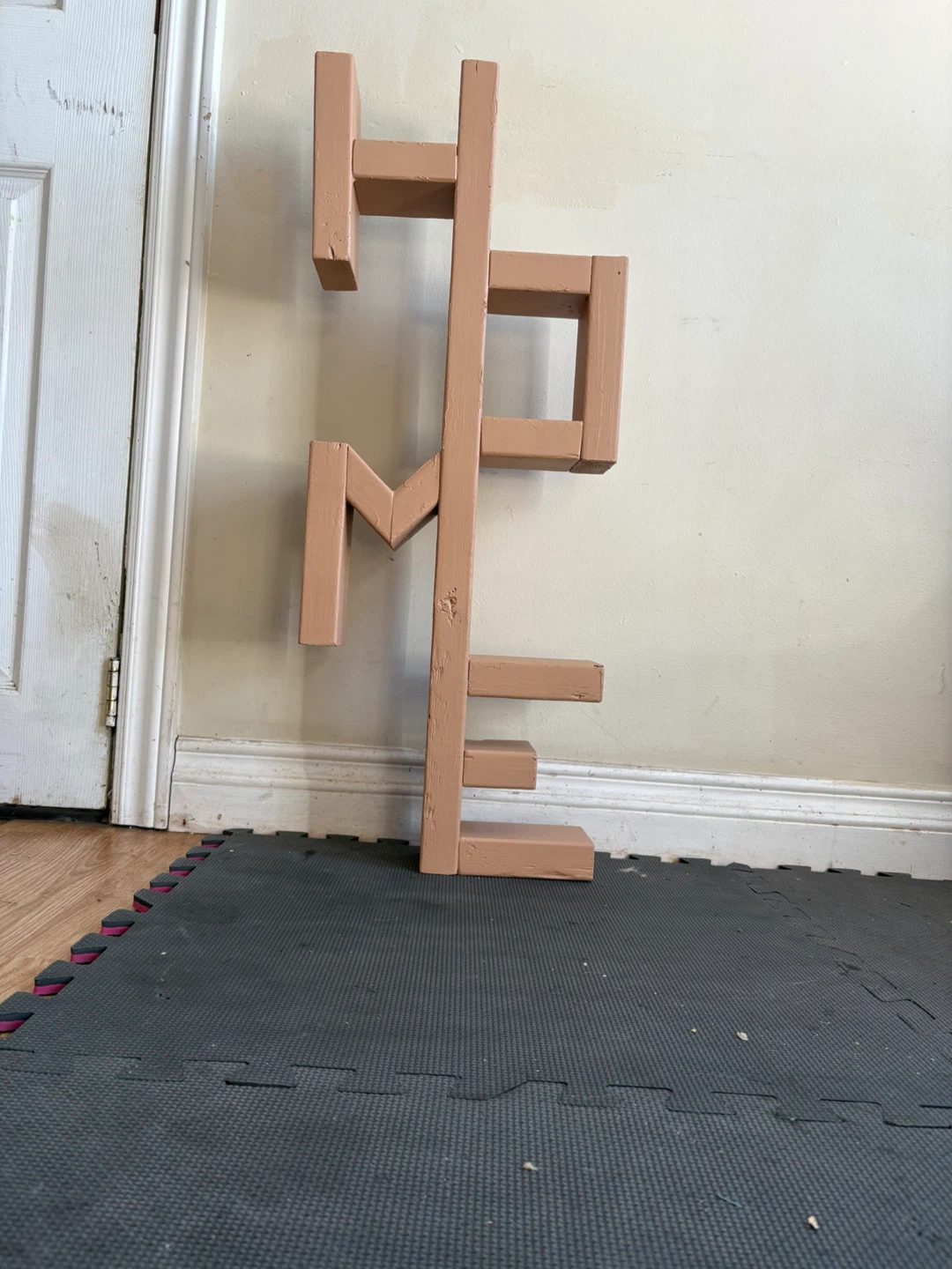 Wooden "HOME" Shelf Unit