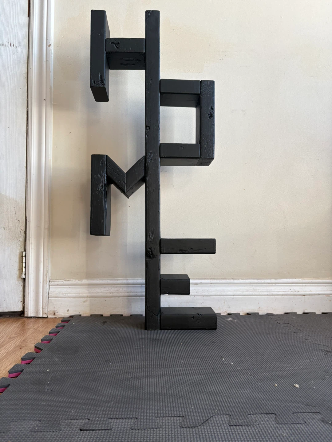 Black Wooden "HOME" Shelf/Display Unit