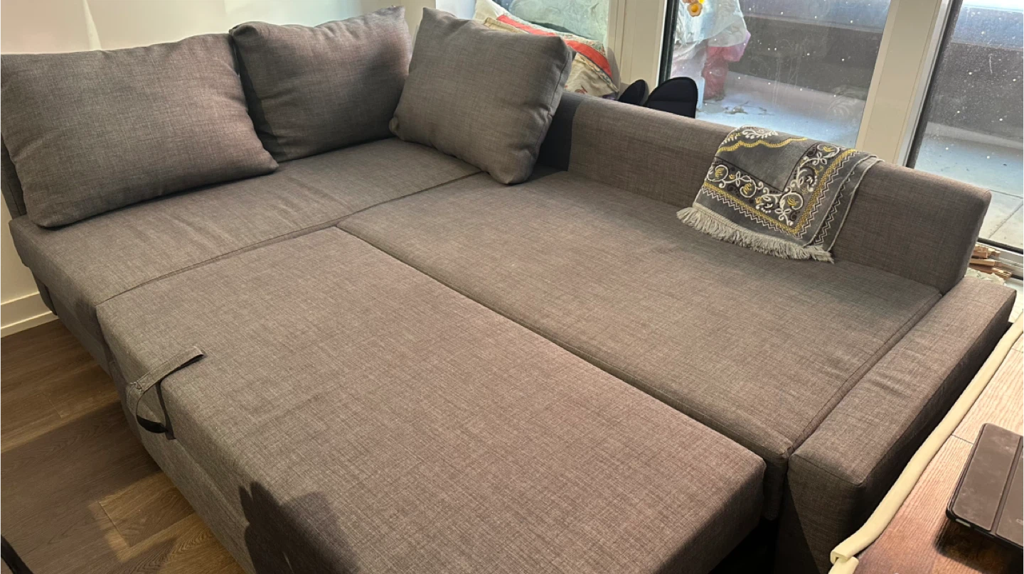Grey Sectional Sofa with Pull-Out Bed - photo 3