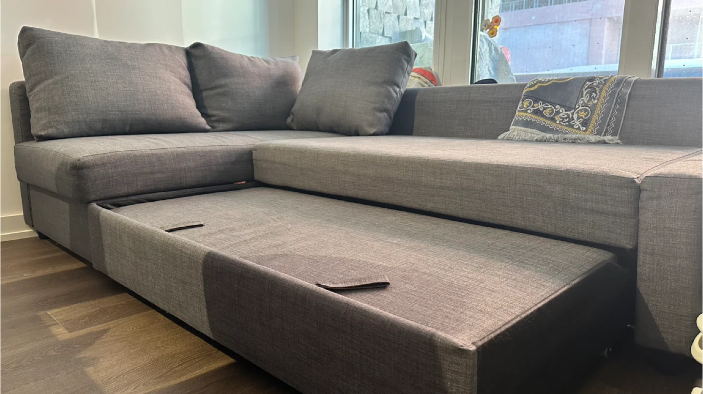 Grey Sectional Sofa with Pull-Out Bed - photo 5