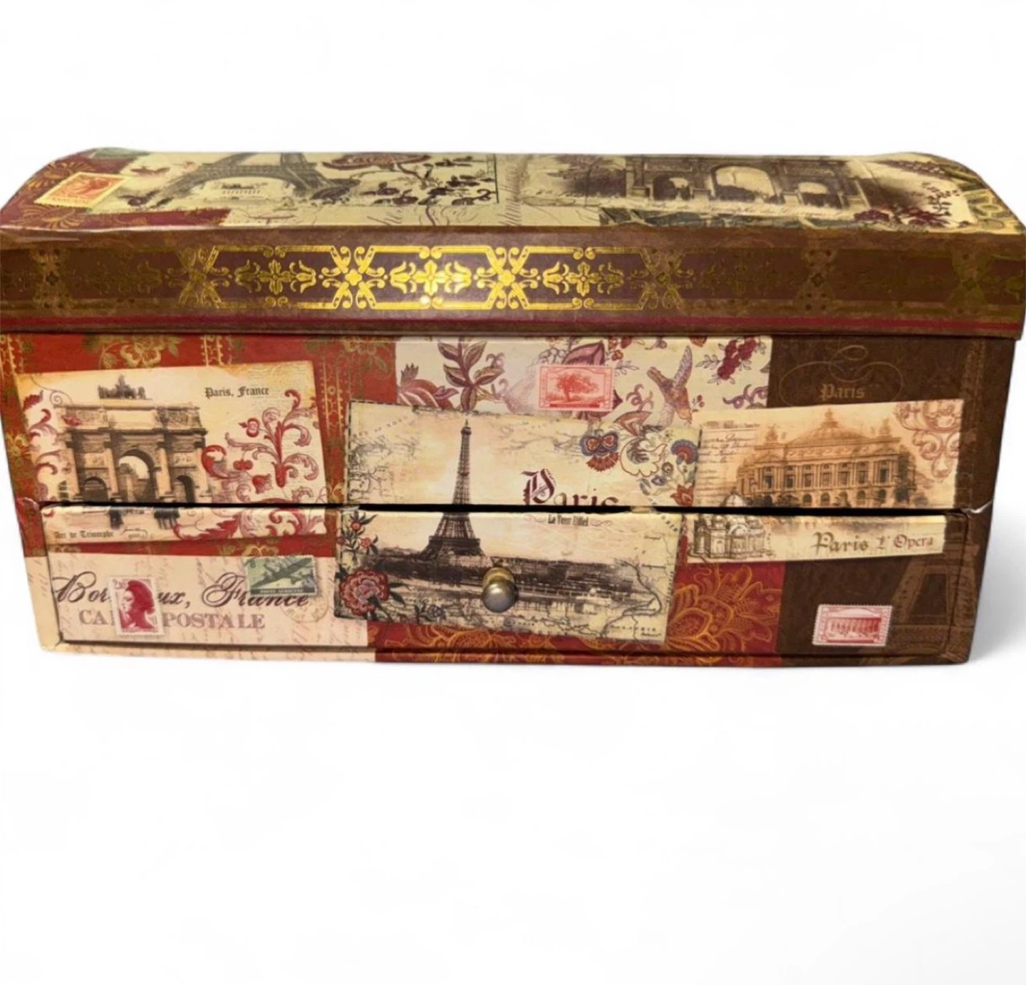 Vintage Floral Print Jewelry Box