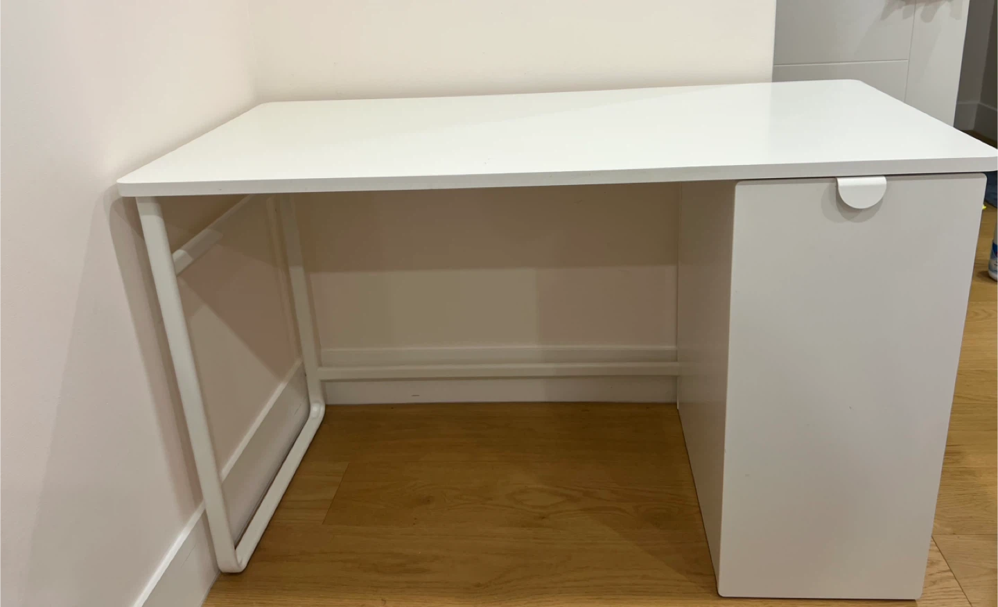 White Desk with Storage Unit