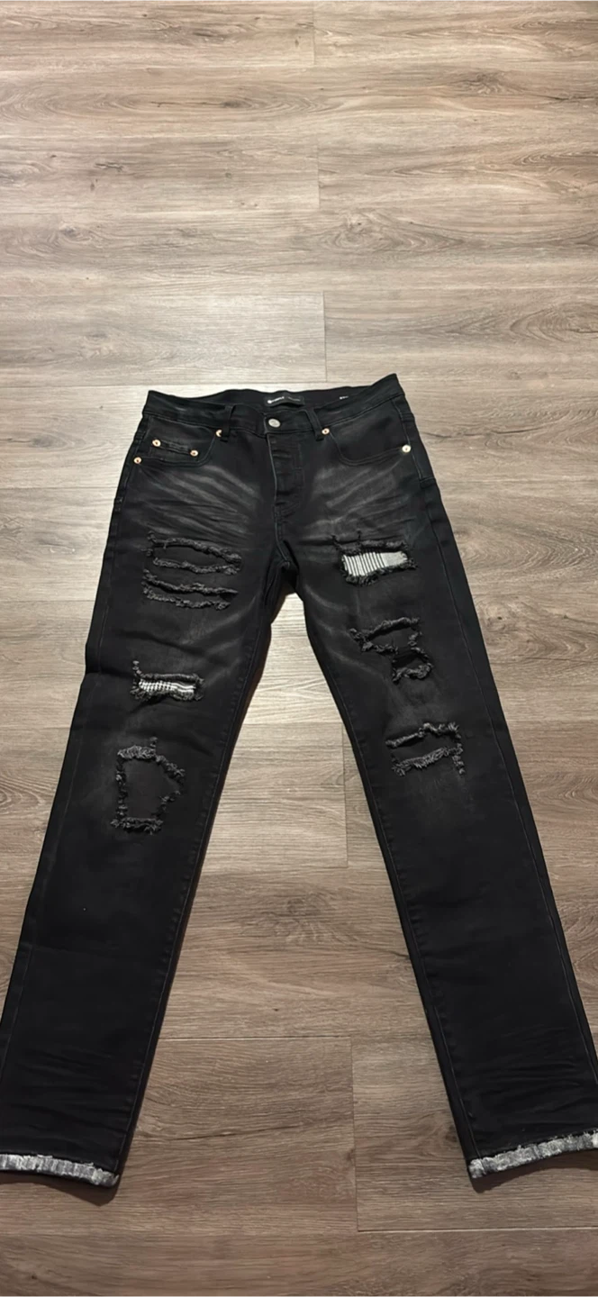 Purple Brand Black Distressed Jeans
