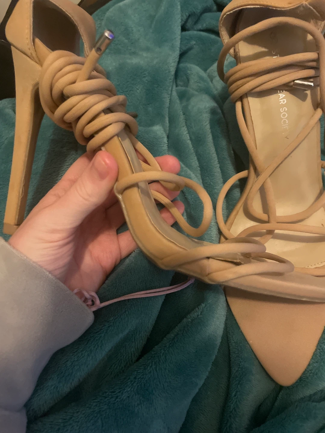 Nude Strappy High Heel Sandals - photo 3