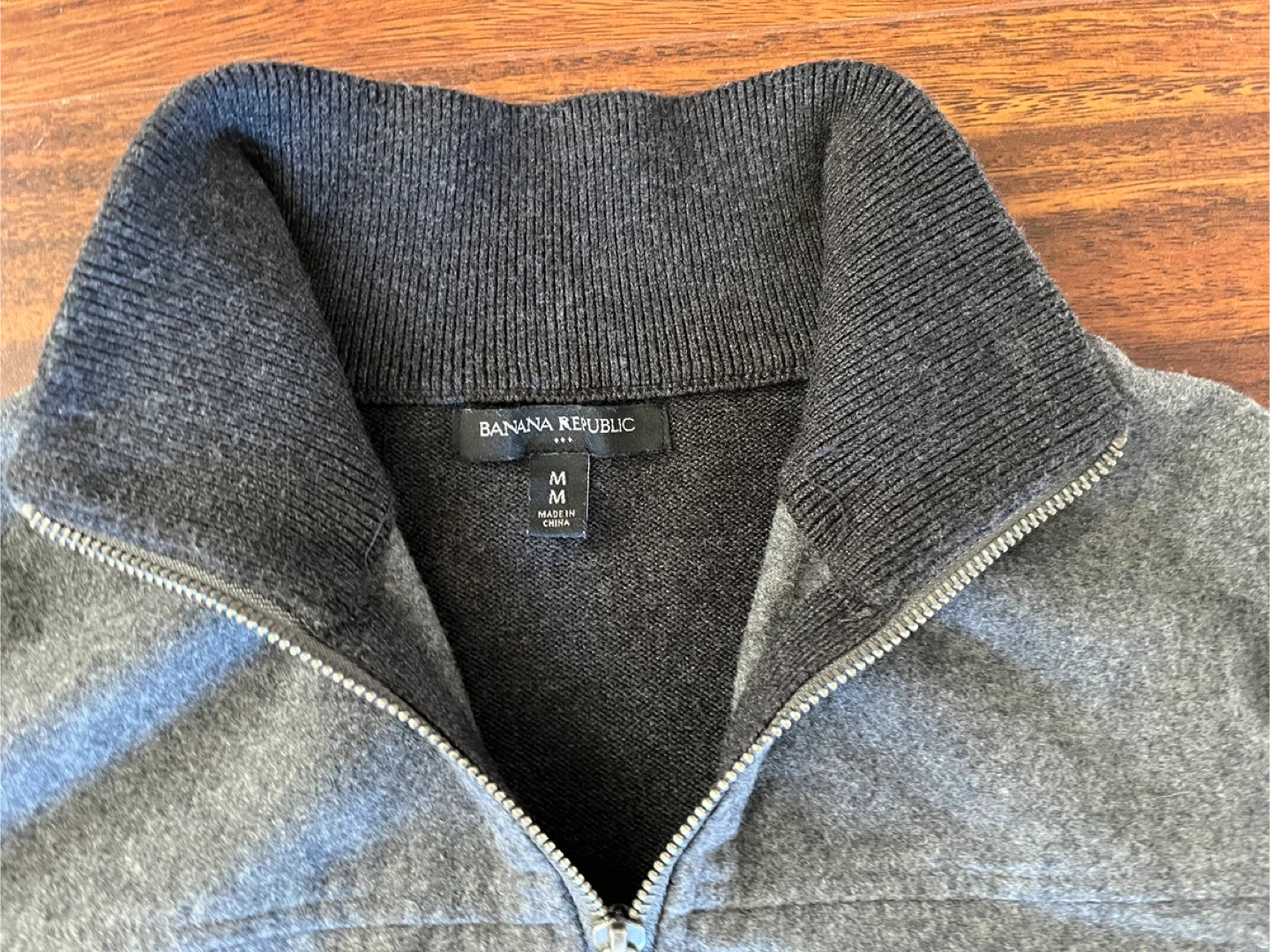 Banana Republic men’s medium zip sweater, wool blend, grey - photo 2