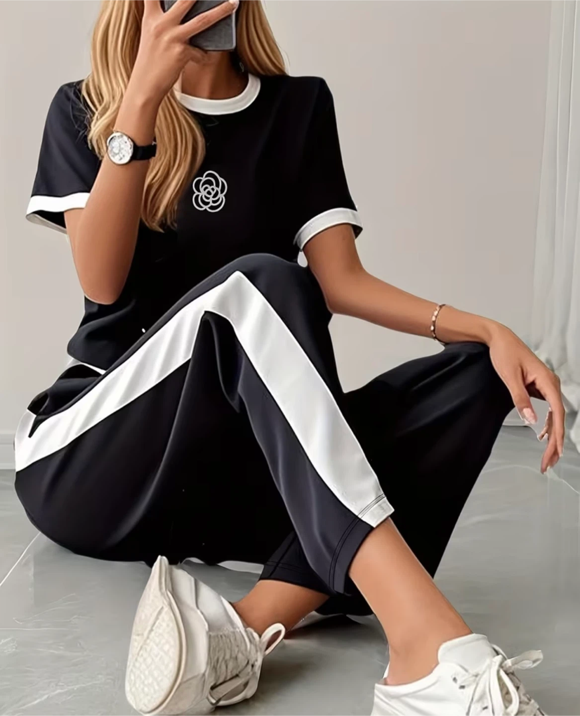 Black and White Tracksuit Set - photo 3