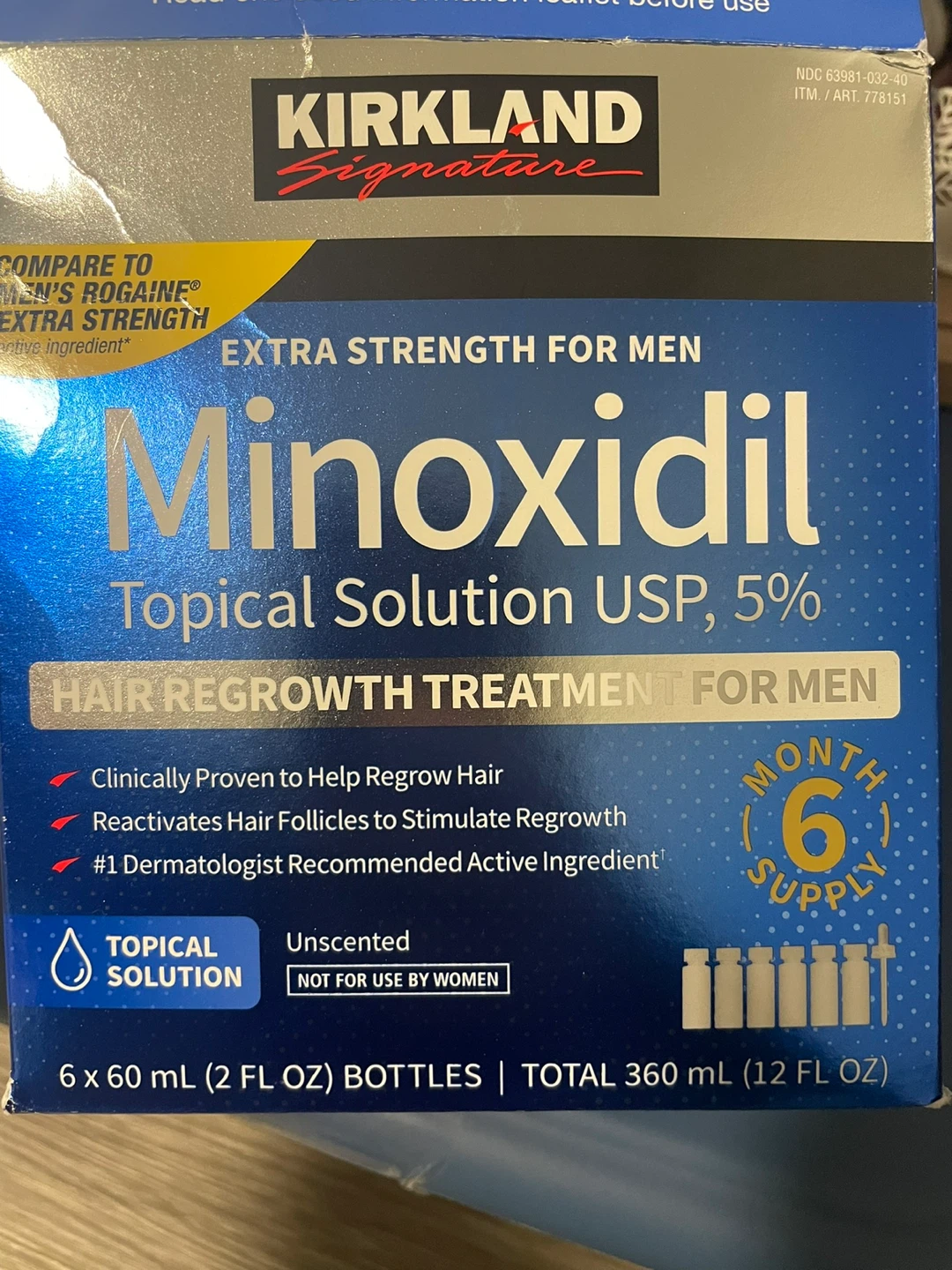 Kirkland Signature Minoxidil Topical Solution USP, 5% for Men