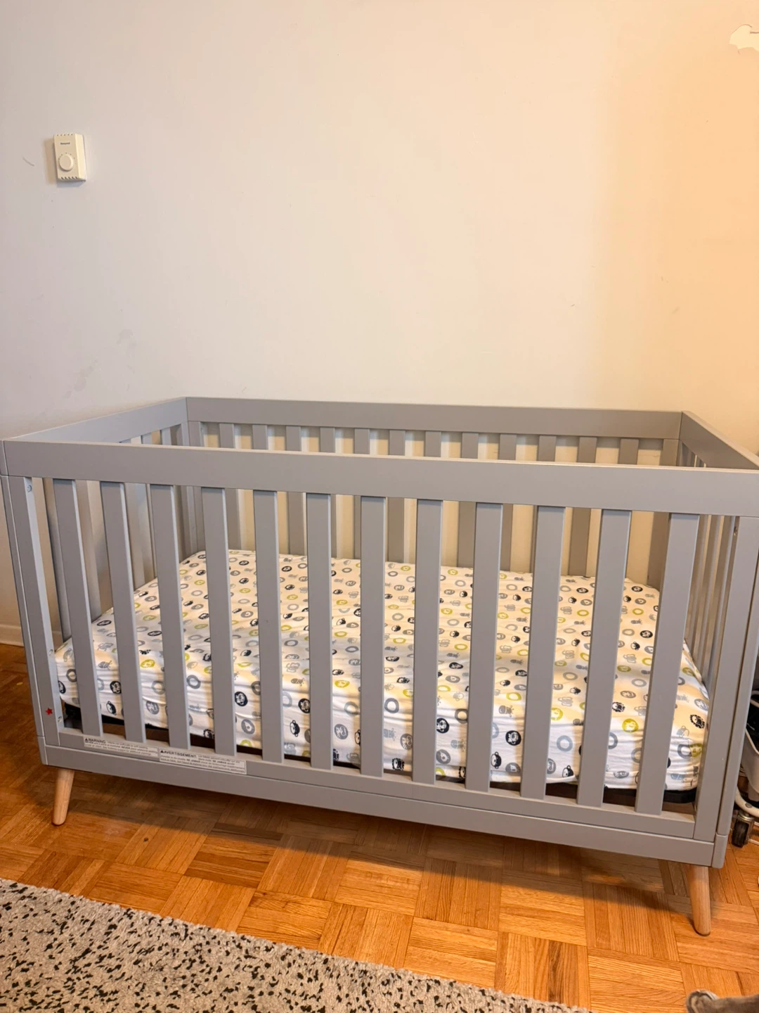 Wayfair Crib + Mattress + Hatch sound machine + diaper trolley