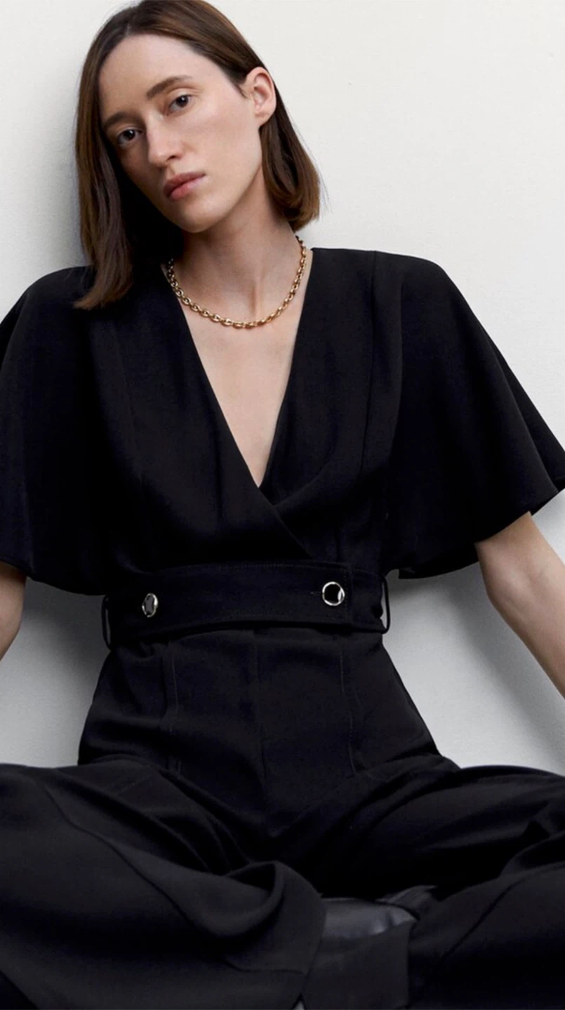 Black Jumpsuit with Belt - photo 3